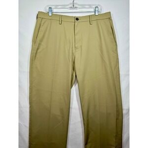 Haggar H26 Dress Pants Khaki Beige Flat Front Comfort‎ Waist 36x32